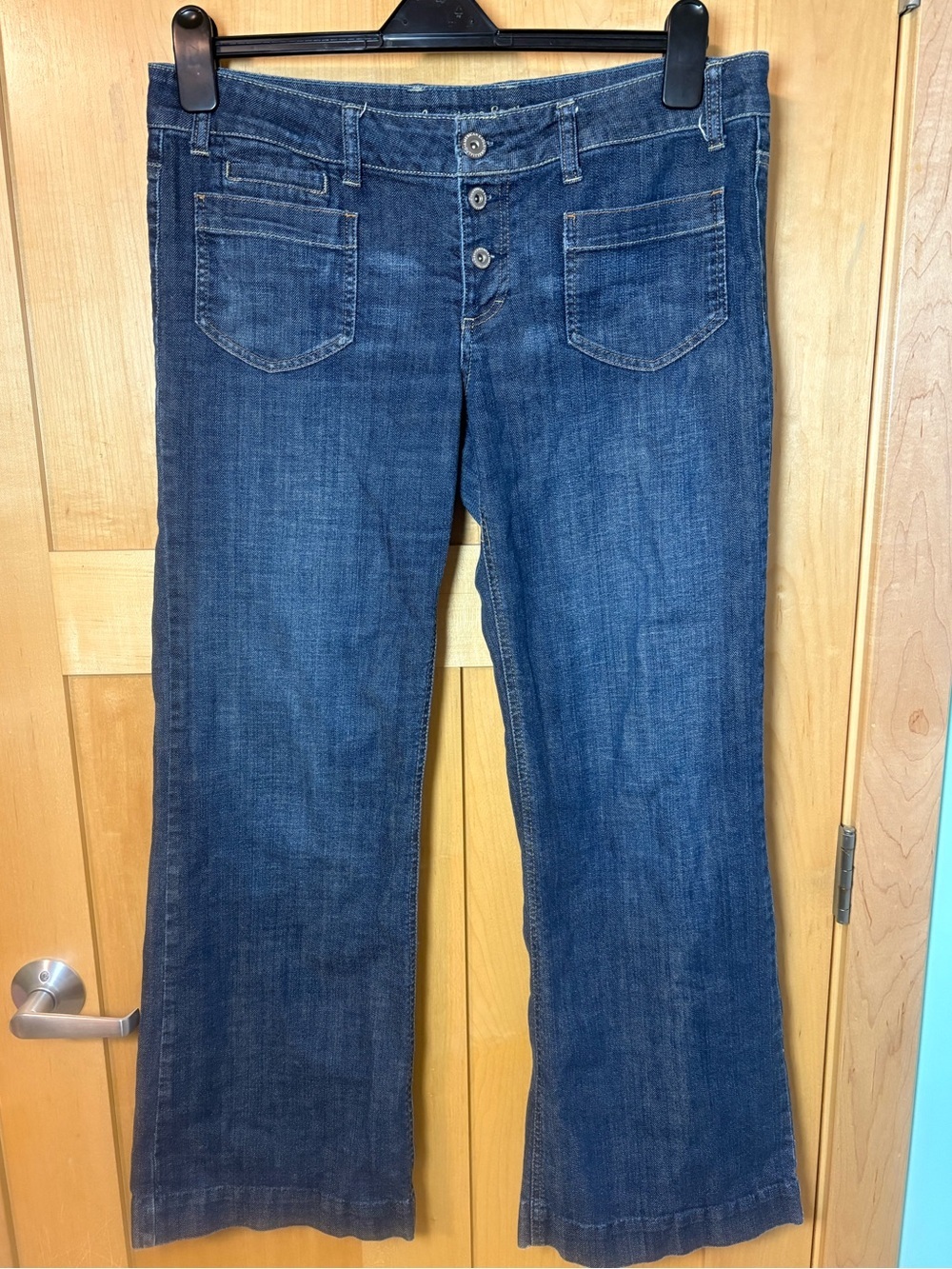 American Eagle Wide Leg Jeans Size 14 Button Fly Trouser Style